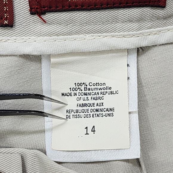 Vintage Eddie Bauer Pants Womens 14 Tan Khaki Comfort Waist High Rise Tapered - Picture 8 of 16